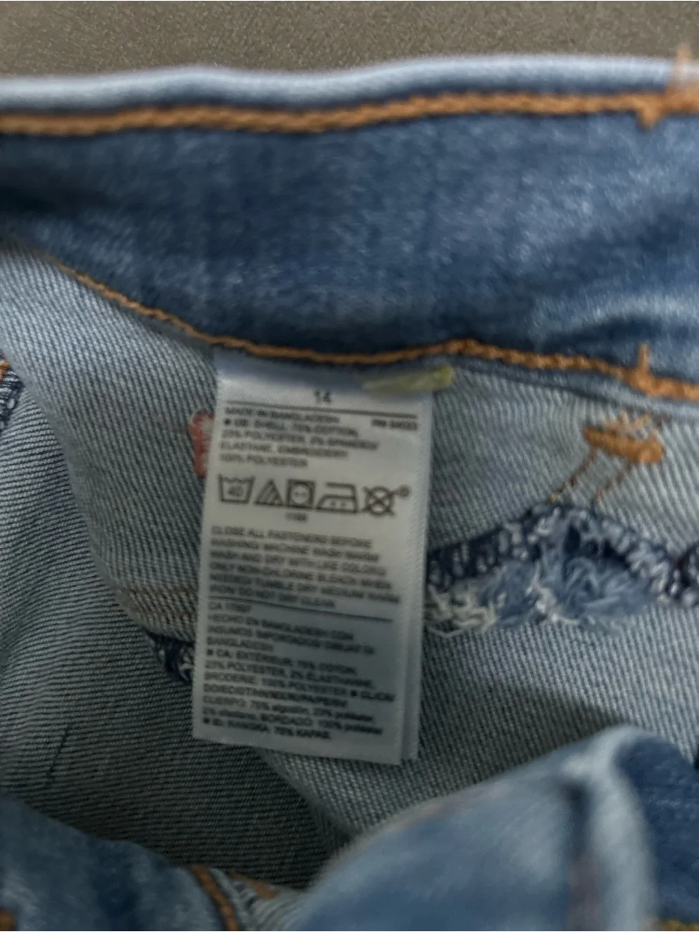 Girls Light & Medium Blue Ballerina Jeans - Pair